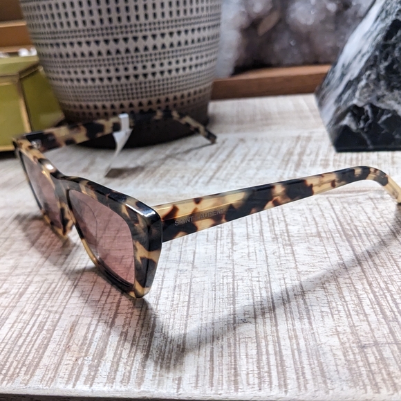 Saint Laurent SL 276 Mica Cat Eye Sunglasses in Havana Brown Tortoise Shell - Picture 12 of 15